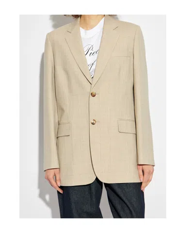 Moschino Check Pattern Wool Blazer In Neutral