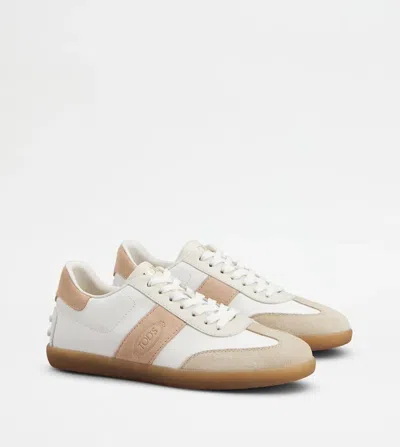 Tod's Tabs Sneakers In Smooth Leather And Suede