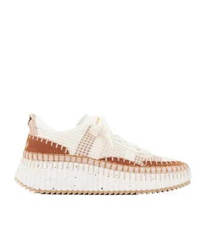 Chloé Natural Nama Trainer In Recycled Nylon In Multi