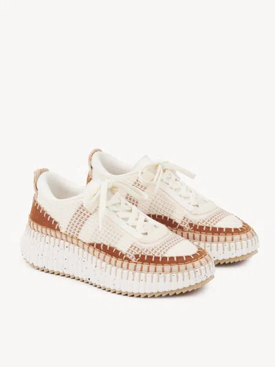Chloé Natural Nama Trainer In Recycled Nylon In Multi