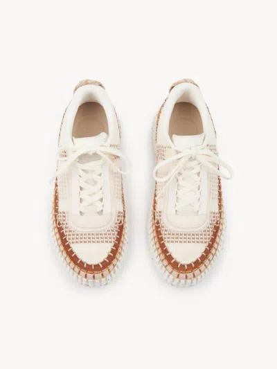 Chloé Natural Nama Trainer In Recycled Nylon In Multi