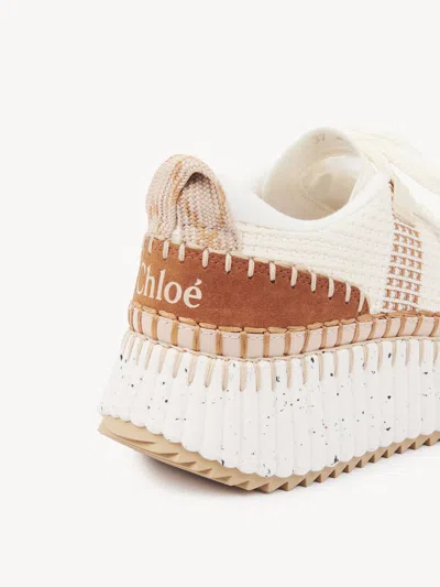 Chloé Natural Nama Trainer In Recycled Nylon In Multi