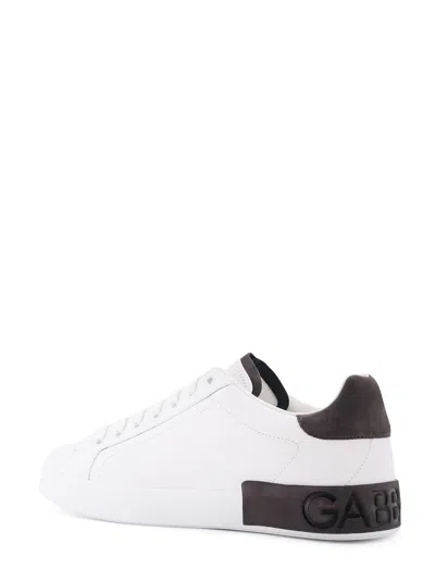 Dolce & Gabbana Portifano Panelled Leather Sneakers In White