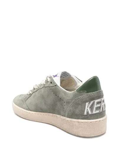 Golden Goose Suede Upper Sneakers With Leather Star And Heel In Green