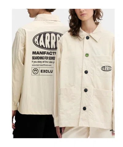Barrow Logo Shirt Jacket In Neutral