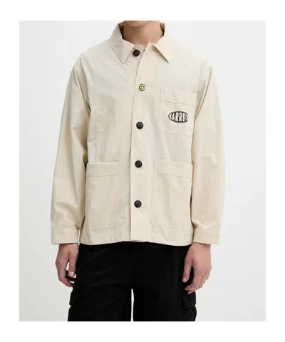 Barrow Logo Shirt Jacket In Neutral