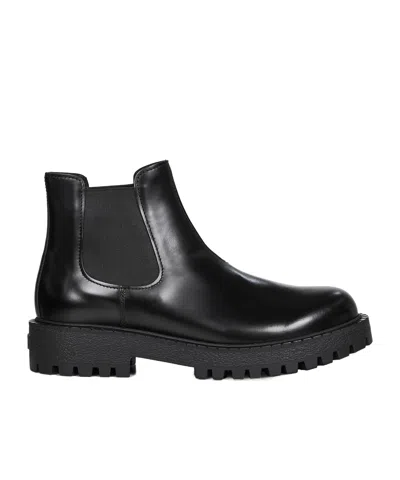 Prada Elastic-gusset Leather Boots