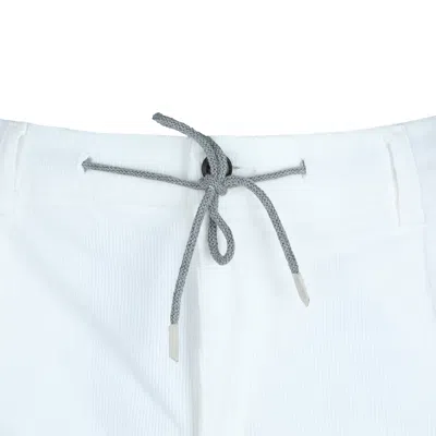Eleventy Pleated Drawstring Trousers In White