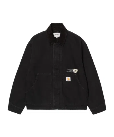 Carhartt Work In Progress Og Arcan Graphic Organic Cotton Canvas Jacket In Black