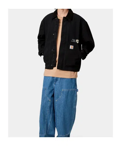 Carhartt Work In Progress Og Arcan Graphic Organic Cotton Canvas Jacket In Black