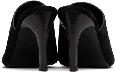 Totême Sculpted Heel Suede Mules With Toe Strap In Animal Print