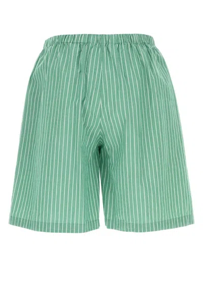 The Row Bermuda Zindel In Cotone Ricamato  Uomo In Green