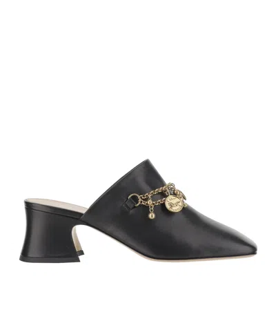 Chloé 80mm Charm-embellished Heeled Mules In Black