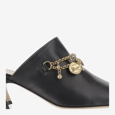 Chloé 80mm Charm-embellished Heeled Mules In Black