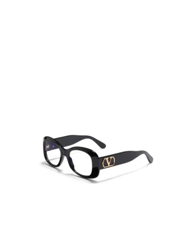 Valentino Garavani Valentino Eyewear Cat Eye Frame Glasses In Black