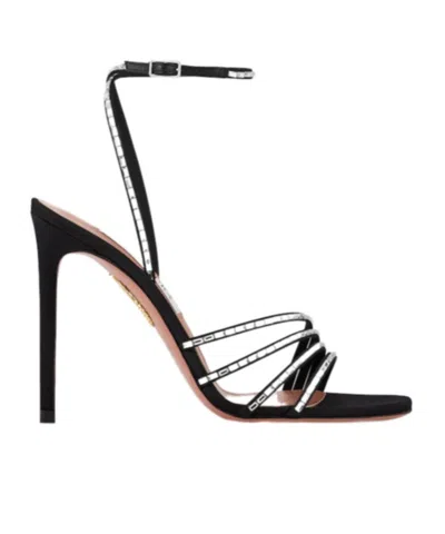 Aquazzura Sandali Mistica In Tessuto Decorato  Donna In Black