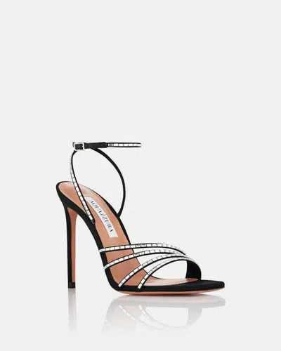 Aquazzura Sandali Mistica In Tessuto Decorato  Donna In Black