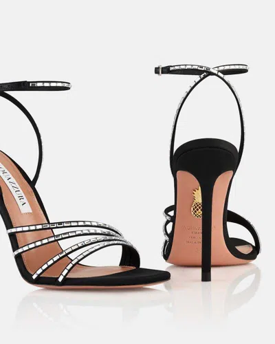 Aquazzura Sandali Mistica In Tessuto Decorato  Donna In Black