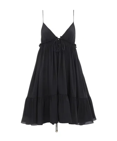 Chloé Silk Camisole Mini Dress In Black
