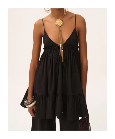 Chloé Silk Camisole Mini Dress In Black