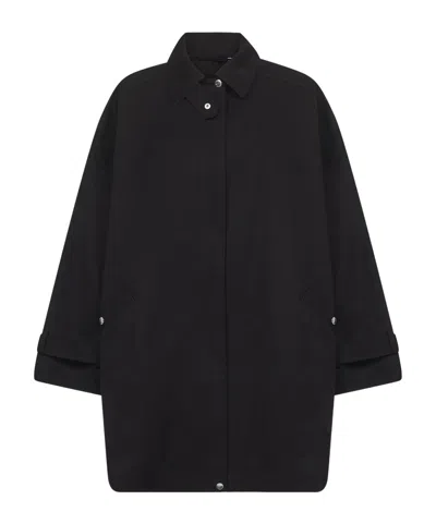 Totême Toteme Women Organic Cotton Oversized Trench Coat In Black