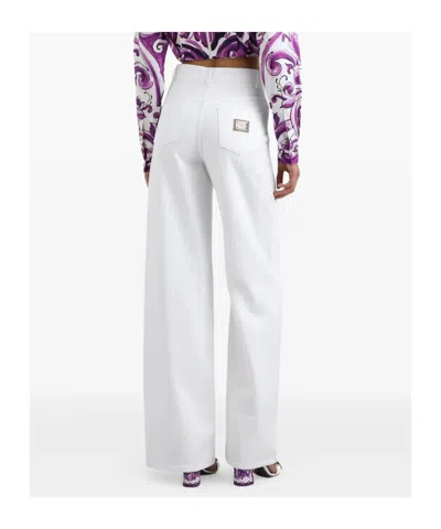 Dolce & Gabbana 5-pocket Denim Trousers In White