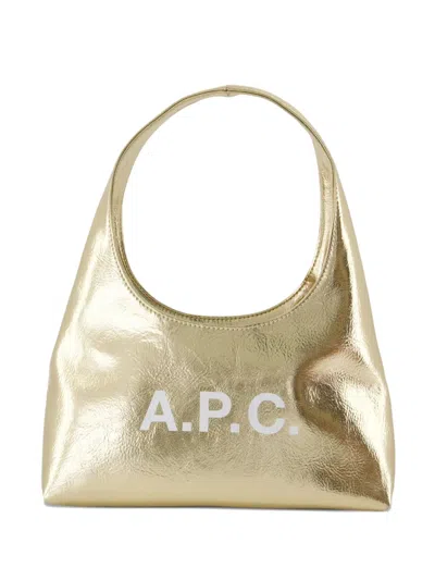 Apc A.p.c. Small Golden Shoulder Bag "baby Ninon" In Gold