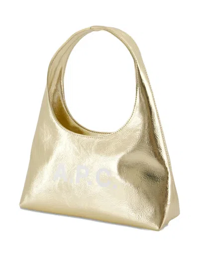 Apc A.p.c. Small Golden Shoulder Bag "baby Ninon" In Gold