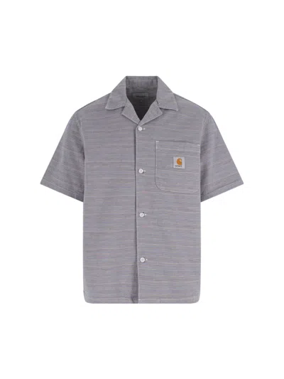 Carhartt Mens Gellar Stripe Multicolor Gellar Striped Short-sleeve Cotton Shirt Xl In Gray