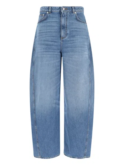 Givenchy Cocoon Logo-patch Jeans In Blue