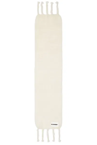 Jil Sander Logo Plain Scarf In Neutral