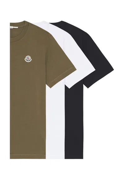 Moncler Short Sleeve Tee 3 Pack In Multi