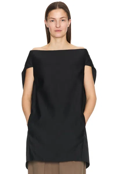 The Row Pallenberg Off-the-shoulder Ramie-cotton Top In Black