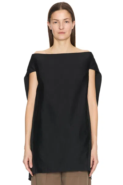 The Row Pallenberg Off-the-shoulder Ramie-cotton Top In Black