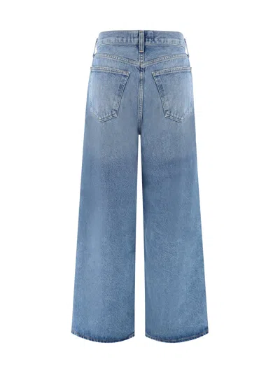 Agolde Light Blue Straight Boyfriend Jeans In Denim