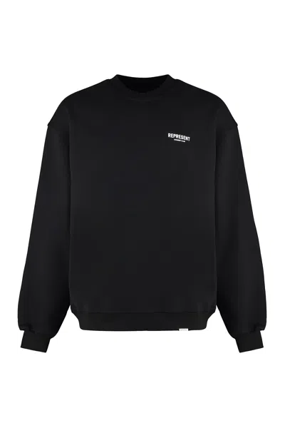 Represent Man Sweatshirt Black Size L Cotton In Black