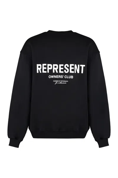 Represent Man Sweatshirt Black Size L Cotton In Black