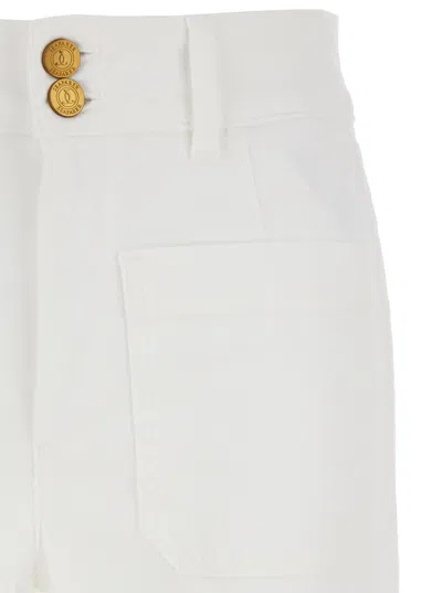 The Seafarer Jane White Pants With Patch Pockets On The Front And Logo Patch On The Back In Cotton Woman In White