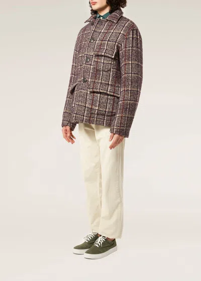 Doppiaa Aaderbale Wool Checked Jacket In Neutral