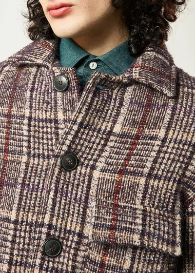 Doppiaa Aaderbale Wool Checked Jacket In Neutral