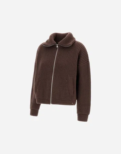 Herno Resort Cardigan In Infinity In Brown