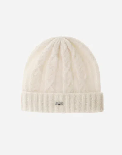 Herno Resort Beanie In Cable Knit Alpaca Wool