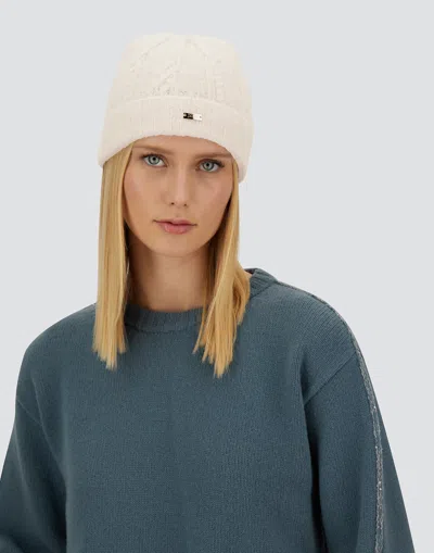 Herno Resort Beanie In Cable Knit Alpaca Wool