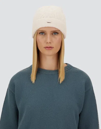 Herno Resort Beanie In Cable Knit Alpaca Wool