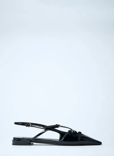 Miu Miu Slingback Ballerinas With Buckles In Black