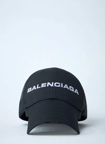 Balenciaga Embroidered Logo Baseball Cap In Black