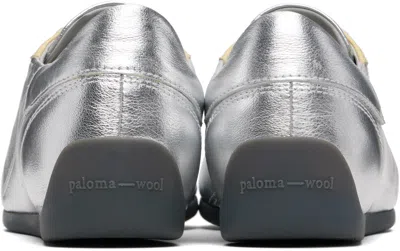 Paloma Wool Silver Leather Sneakers In Silver