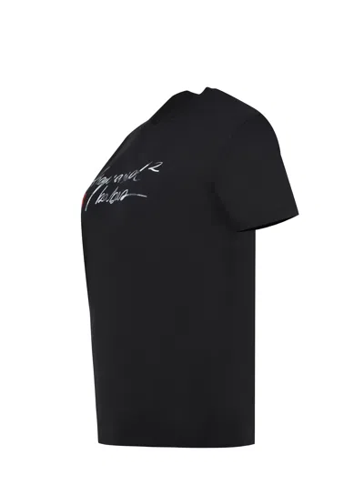 Dsquared2 Black Graphic Crew Neck T-shirt In Black