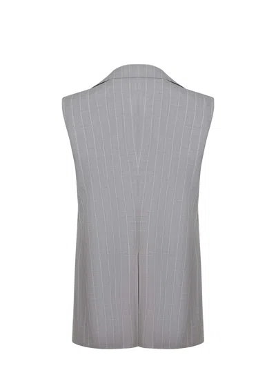 Tagliatore Grey Double-breasted Gilet In Gray
