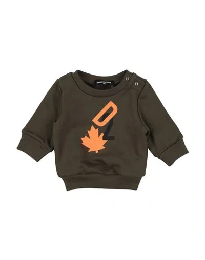 Dsquared2 Newborn Boy Sweatshirt Dark Green Size 3 Cotton In Green